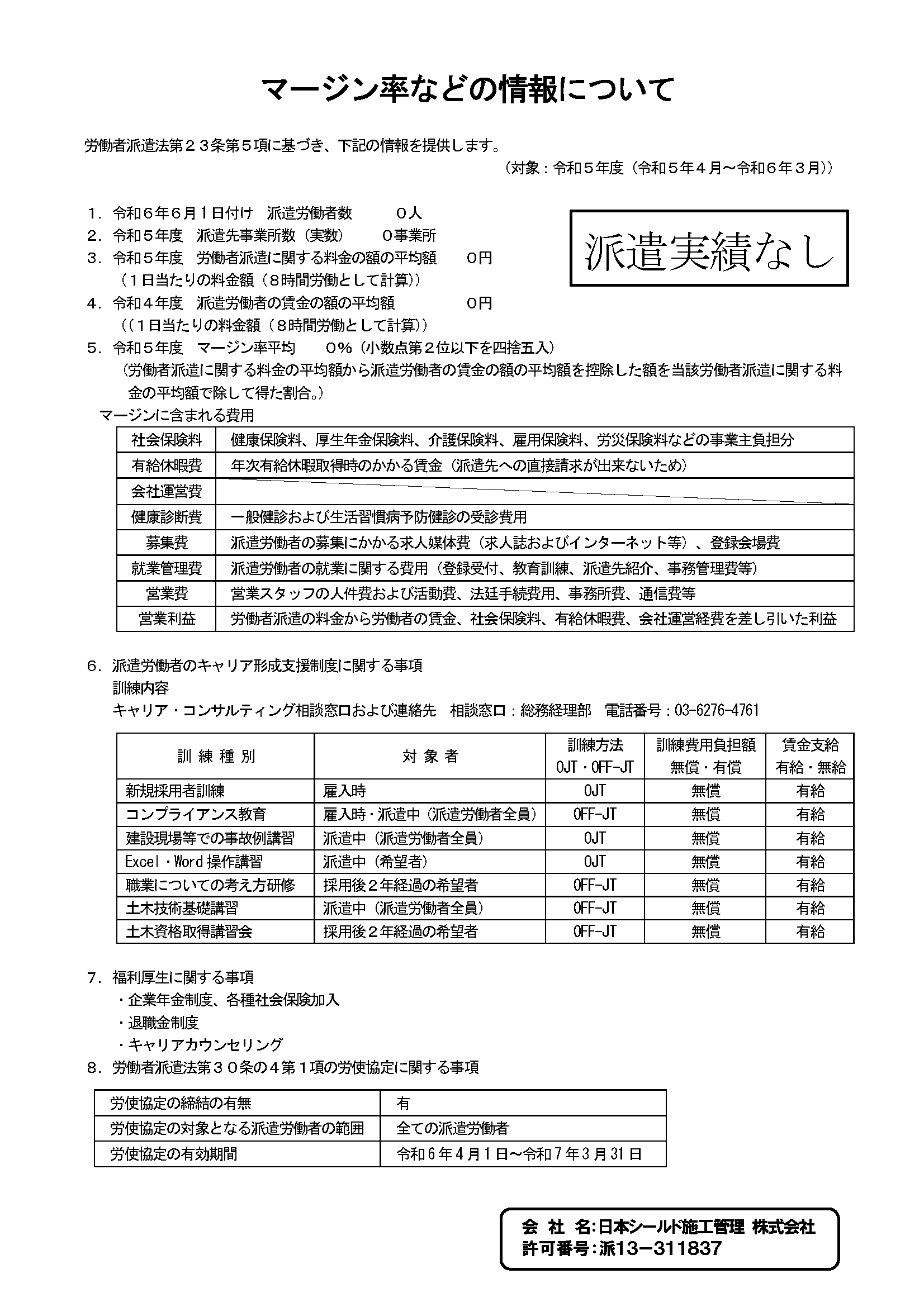 派遣のマージン情報
